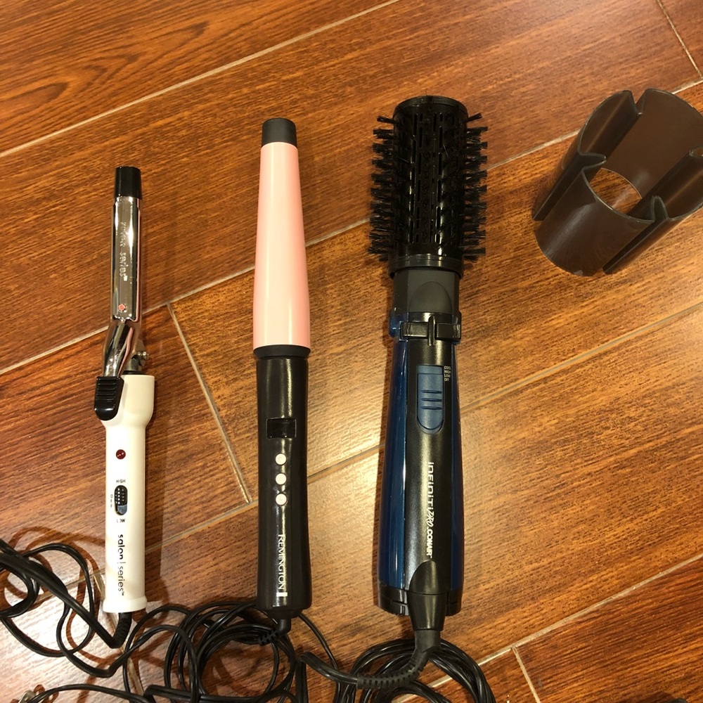 Hair curling brush tools X3